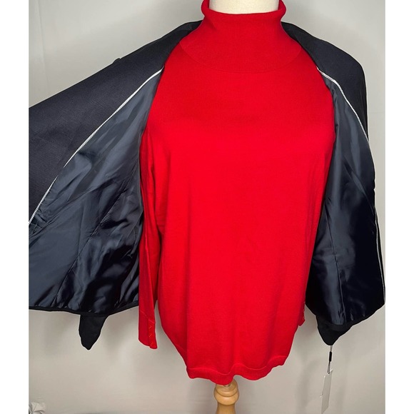 Calvin Klein women's black blazer open front shoulder pads 22W - Picture 9 of 10